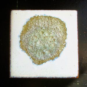 Dock6 Milk & Honey "Geode" Crackle Glass Art Pottery Tile Coaster
